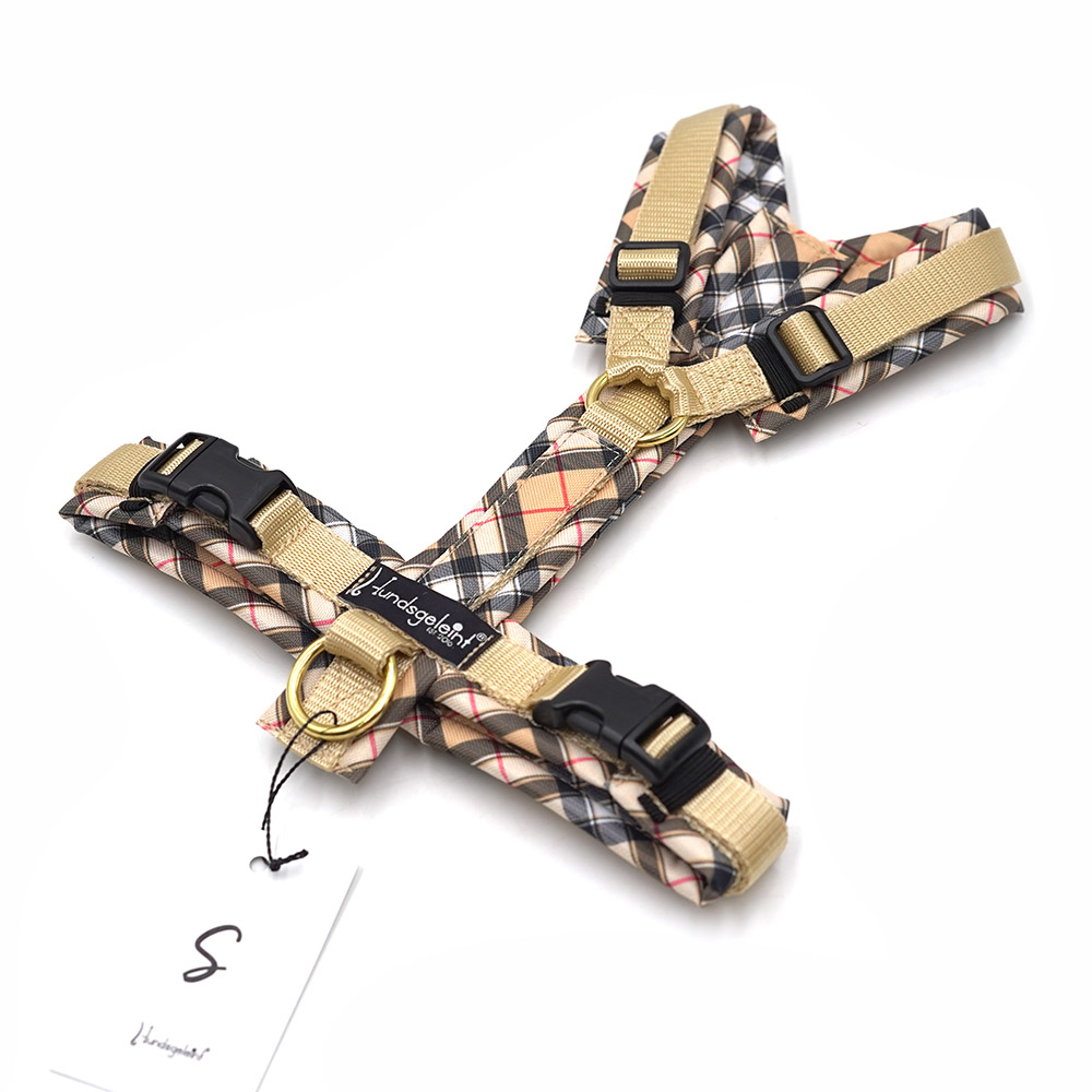 Verstellbares Geschirr Tartan Beige