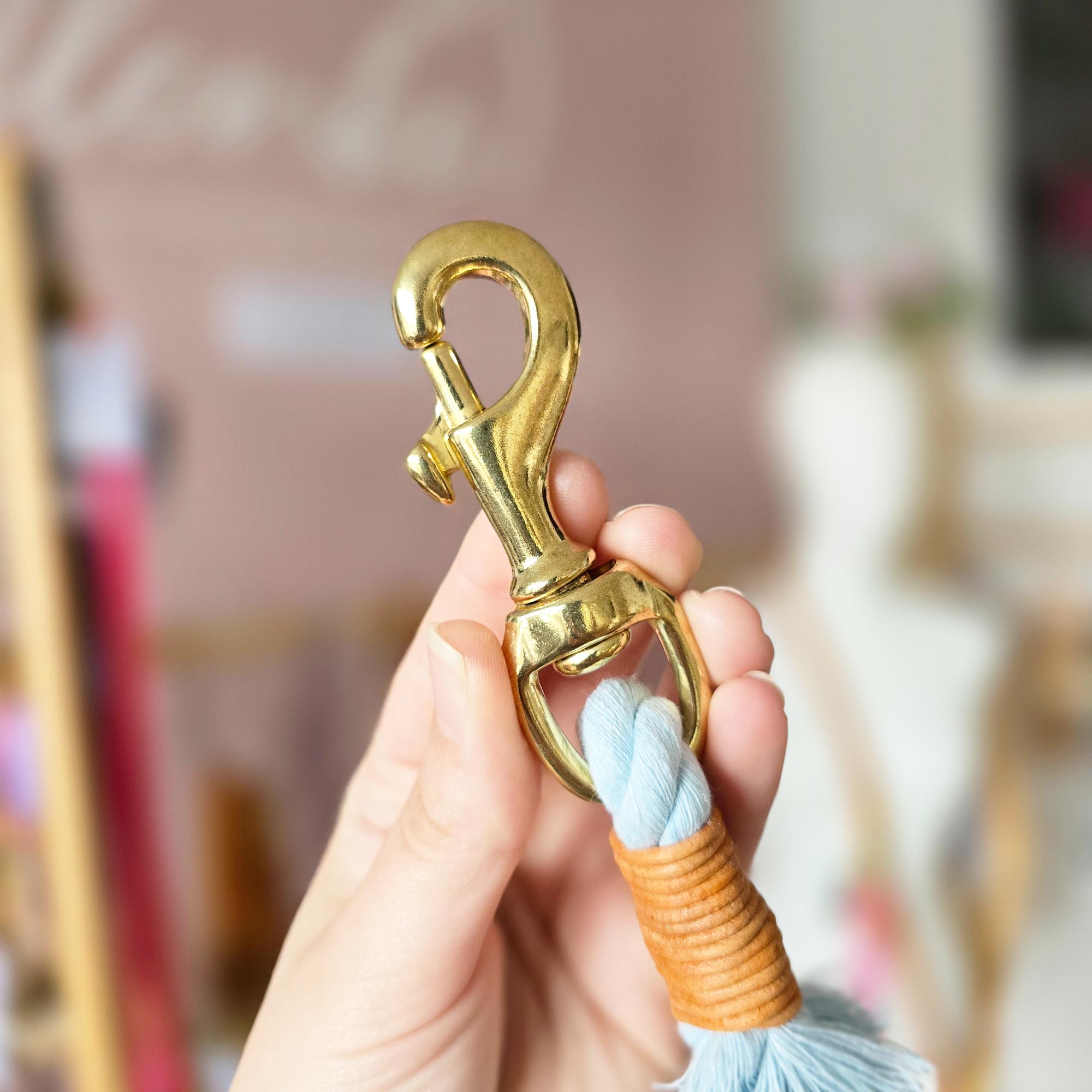 Baumwollleine Pastell Rosa 2,3m (große Karabiner) + Tauzergel Gratis
